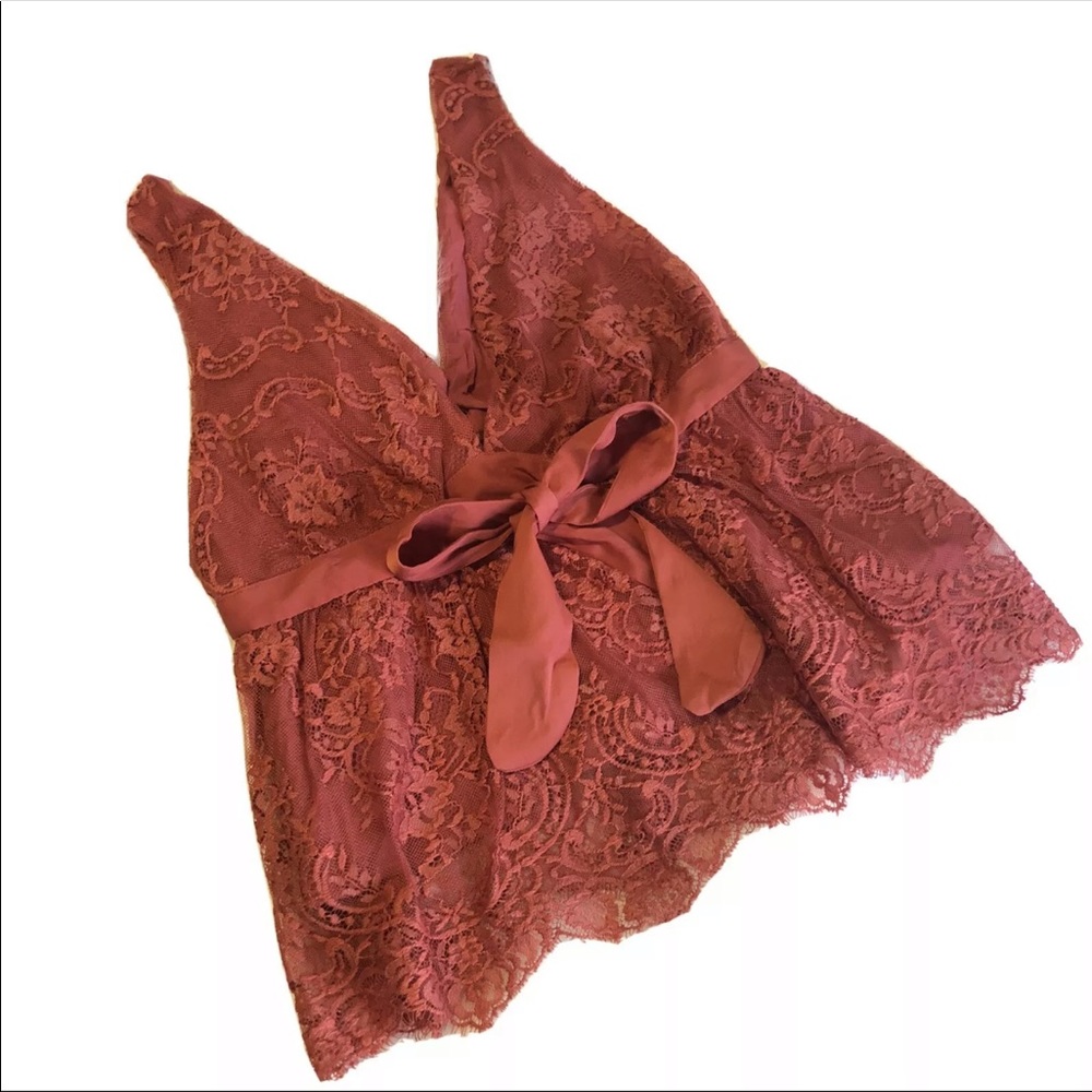 NWT Free People Chante Lace Pink Coral